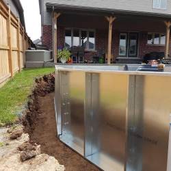 Steel walls with plumbing