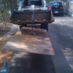 Installing protective steel sheeting
