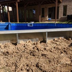 Complete pool prepared for landscaping