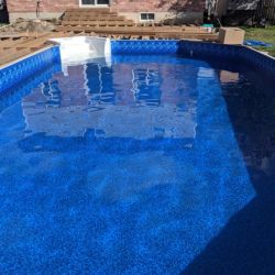 Complete pool prepared for landscaping