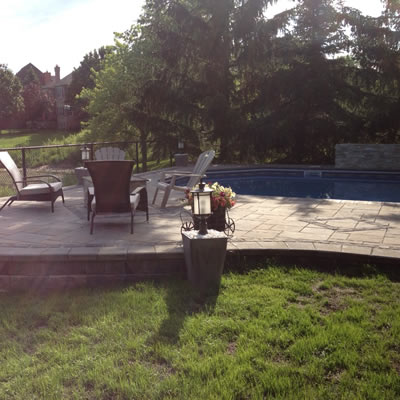 retaining wall above ground pool